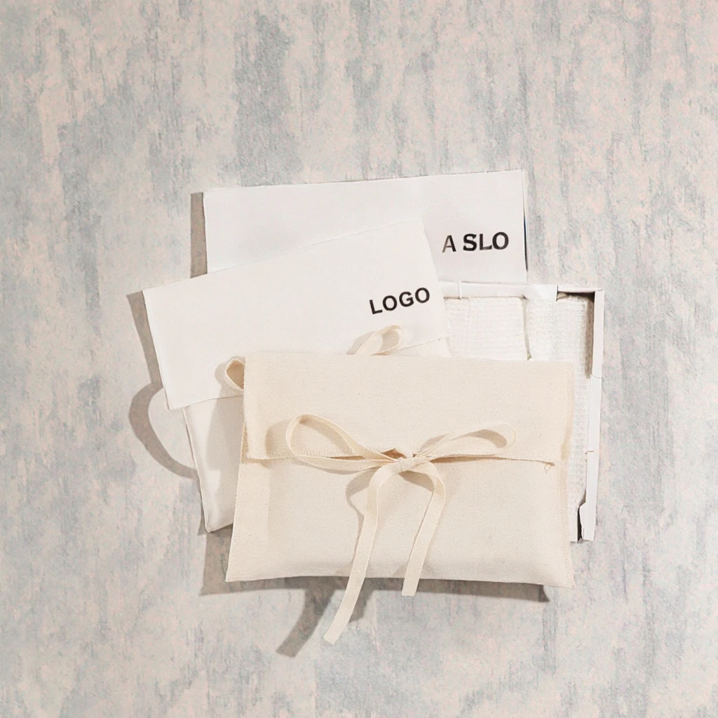 Reusable Lady Organic Recycled Cotton Envelope Gift Packaging Dust Bag for Jewelry and Cosmetic Luxury White manufacture