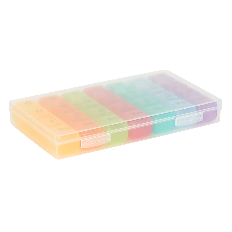 7-дневный органайзер для таблеток большие отделения ежемесячный лекарств 28-дневный диспенсер рыбьего жира