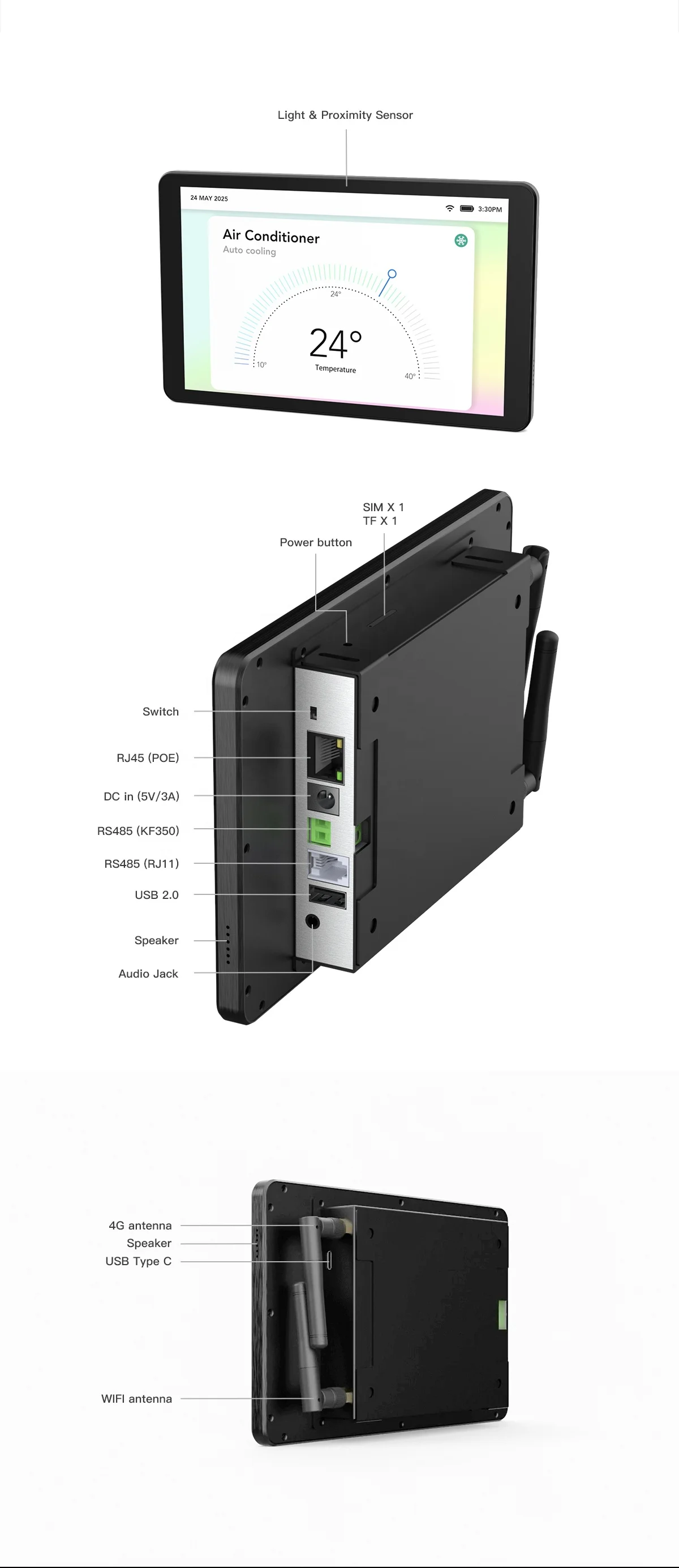 Wall Tablet POE Android Mounted Tablet Smart Home Control Panel Matter Thread Tablet Touch Screen Displays Zigbee Smart Switch