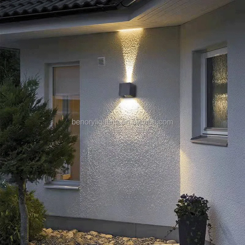 Benory 24V Garden Wall Light Loxone PWM DMX RGBW 12W up Down Licht 2000-6000K Tunable White DALI KNX Tuya Wifi Outdoor Lighting