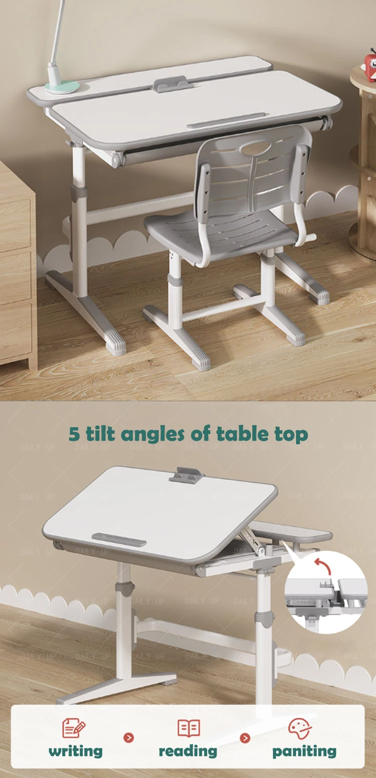 Drafting Drawing Art Height Adjustable standing desk High School Classroom High Quality Single Set School Desk and Chair Set