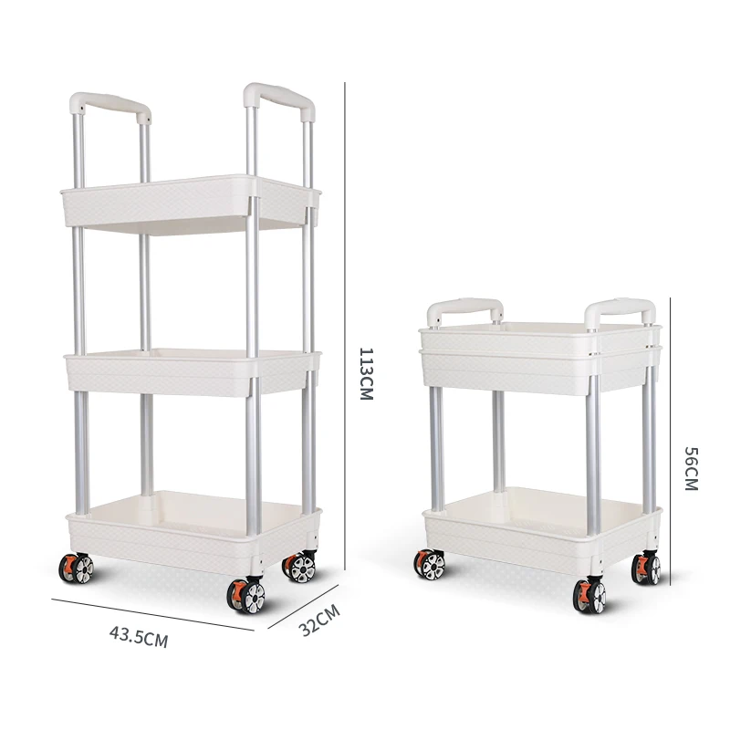 Baoyu 3 Tier Storage Racks With Wheels Shelf Rack Home Rolling Storage
