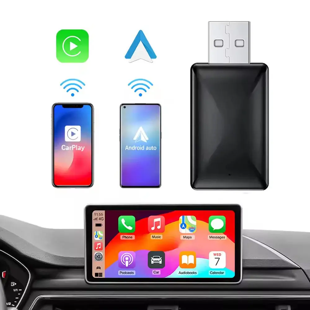 Factory in Stock USB Wired to Wireless Carplay Box AI Box Adapter for Apple Android Phone Projector Navigation Carplay 2-in-1 - view 6