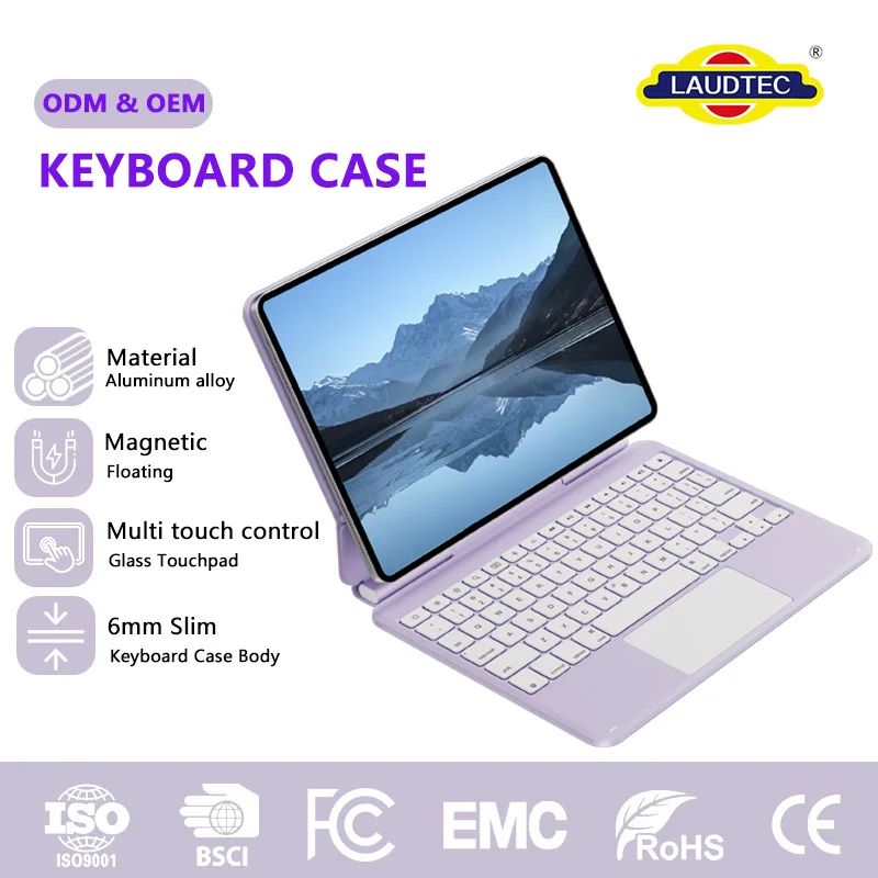 Factory Premium Aluminum Alloy BT 5.4 Keyboard Case Floating Magnetic Stand Smart Touchpad Multilingual for iPad Air Pro 11 10.9