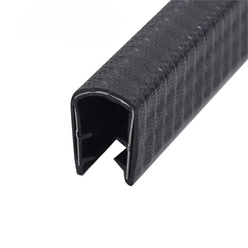 Custom Extruded Moulding Flexible Pvc Rubber Edging Strip For Sheet Metal Seal Strip