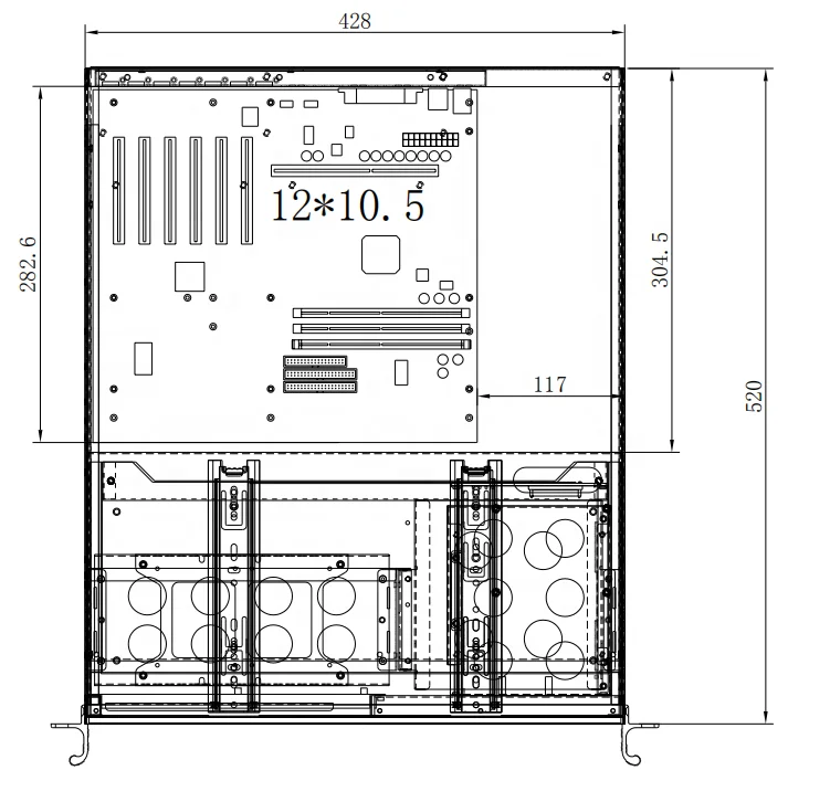 4U Rackmount Computer case with LCD , Touchscreen and Keyboard EKI-N452LTKB