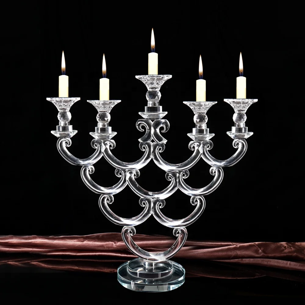 
 Новое поступление, хрустальное украшение для стола, свадебное украшение, маленькие Кристальные подсвечники на 5 рук, хрустальный подсвечник  