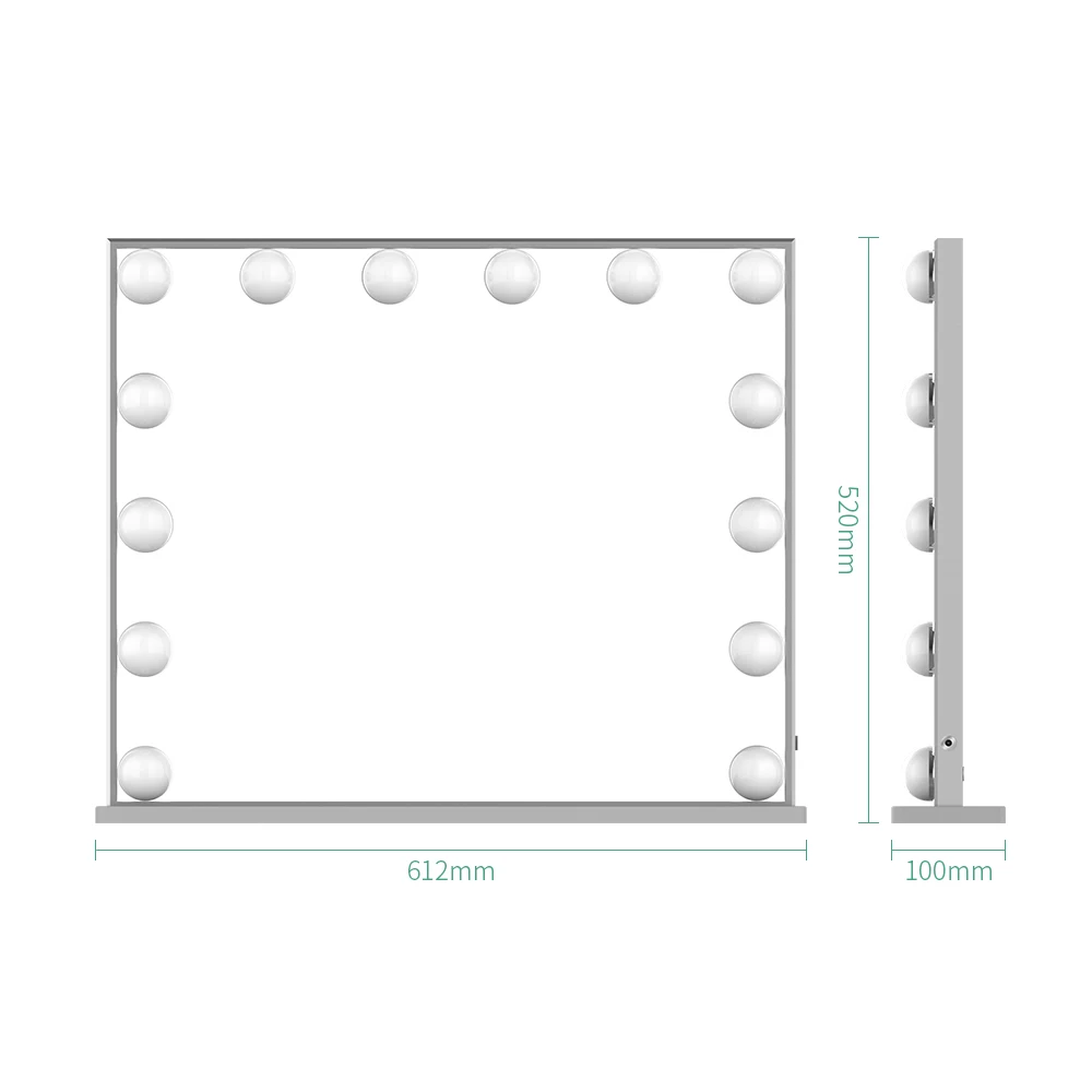 Hollywood Vanity Makeup Mirror Standing Salon Mirror with Led Lights