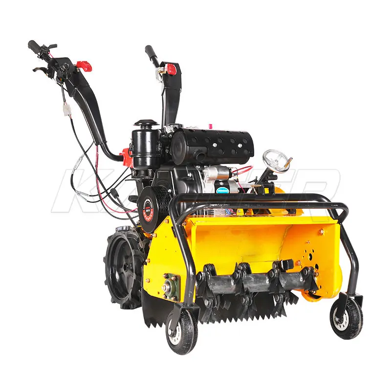 KATHER Motocoltivatore 4WD Autopropulso a Benzina Diesel Manuale per Erpicare Erba Zappare Terreno Sarchiare Macchina per Fattoria Giardino