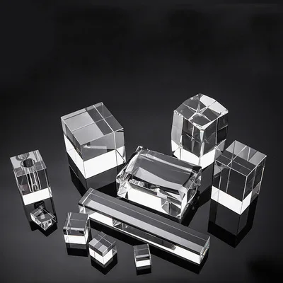 Pujiang Manufacture Supplier New Transparent K9 Crystal Glass Block Cube for 3d Laser Engraving Blank Crystal Ice Cubes