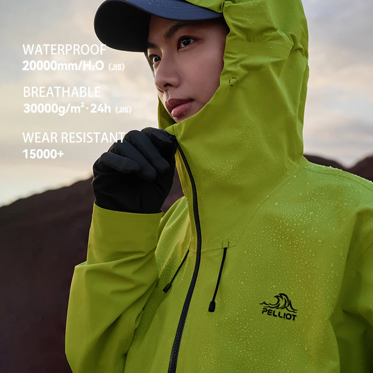 PELLIOT Hard Shell Jacket Mountaineering Unisex Waterproof Jacket Stand Zipper Jacket 2025 New Upgraded RECCO Rainproof Outdoor