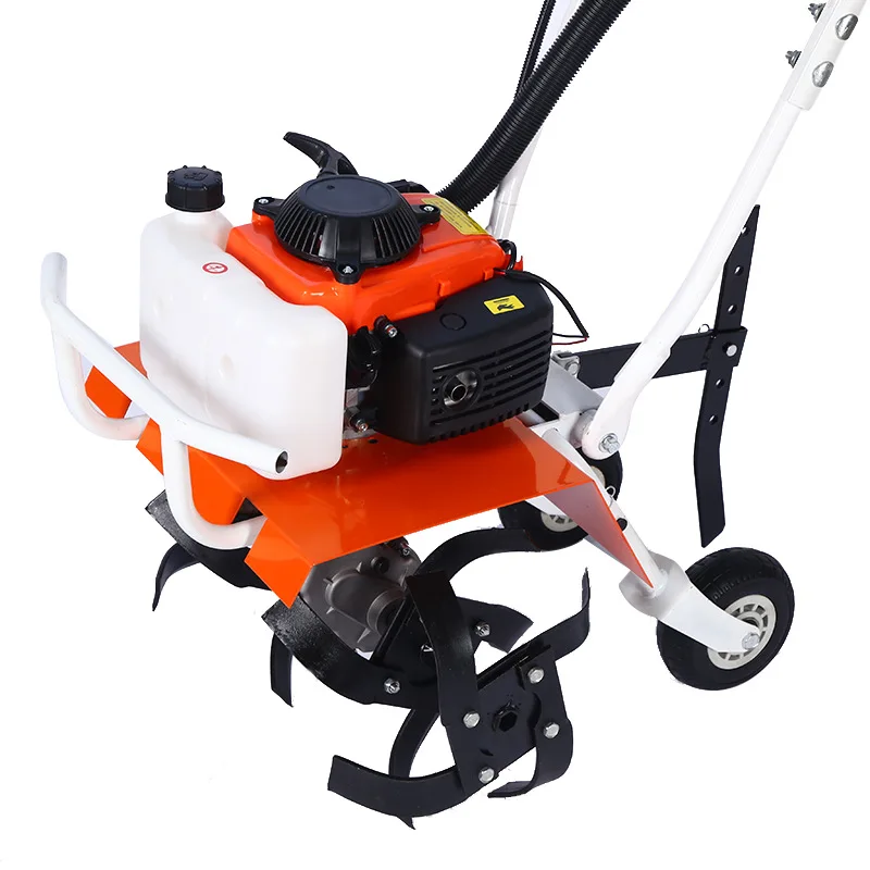 Mini Tiller Hand Push  Multifunctional Mini Gasoline Power  Tiller Machine