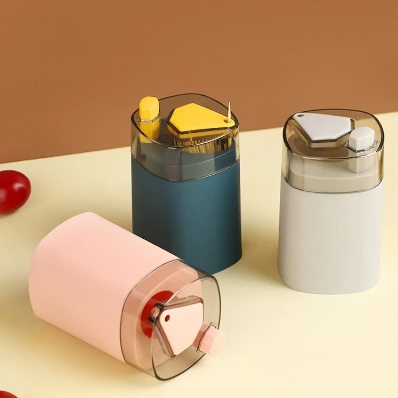 2022 Household Automatic Storage Toothpick Dispenser Dinning Table Decor Press Type Toothpick Holder