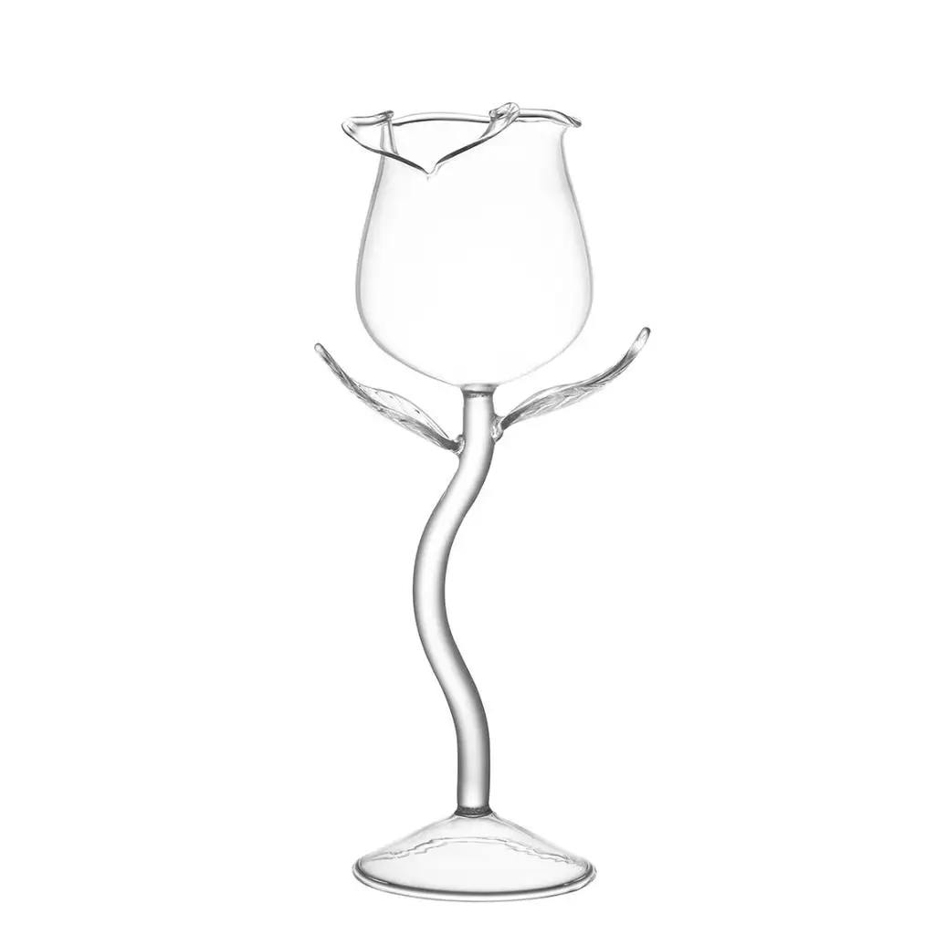 Fancy Red Wine Goblet Wine Cocktail Glasses Rose Flower Shape Wine Glass  Party