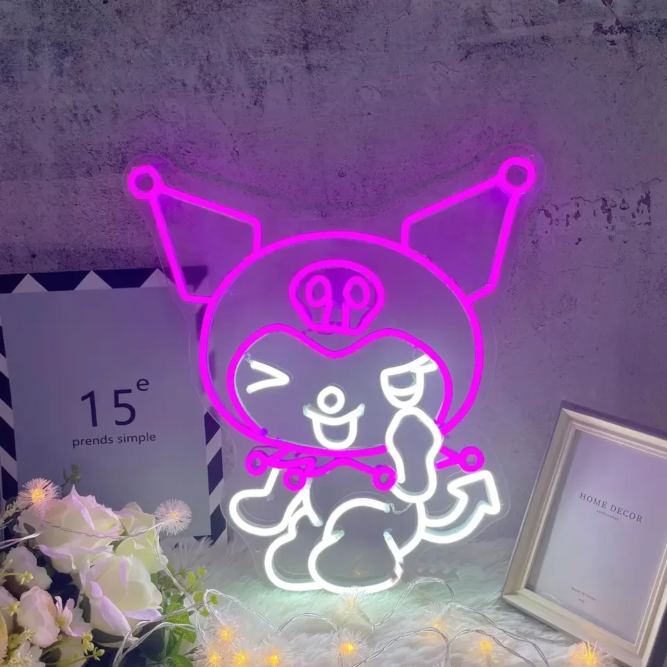 GOLDMORE1 Custom Light Letters Flex Open Acrylic Decoration Outdoor Advertising Cartel Luminoso Led Kuromi Neon Sign