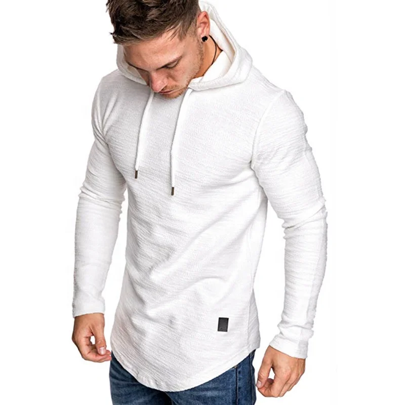 Wholesale New Fashion Longsleeve Tshirts Round Bottom Slub Cotton Men t Shirt Bottoming Casual Hood Shirt