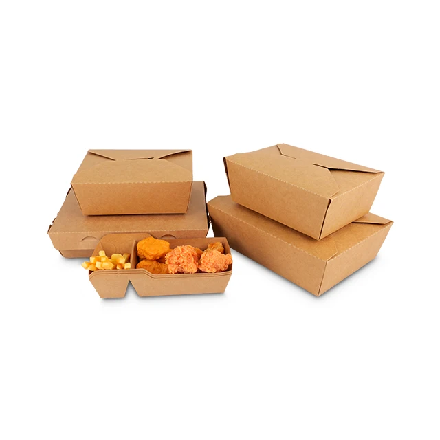 Factory Price Customized Snack Takeaway Lunch Paper Box Fast Food Kraft Paper Box Oil Proofing Box manufacture