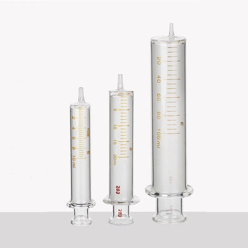 2024 New KRC Glass Syringe for Laboratory 1ml 5ml 10ml 20ml 30ml 50ml 100ml Wholesale Oil Syringes With Plastic Tube Packaging