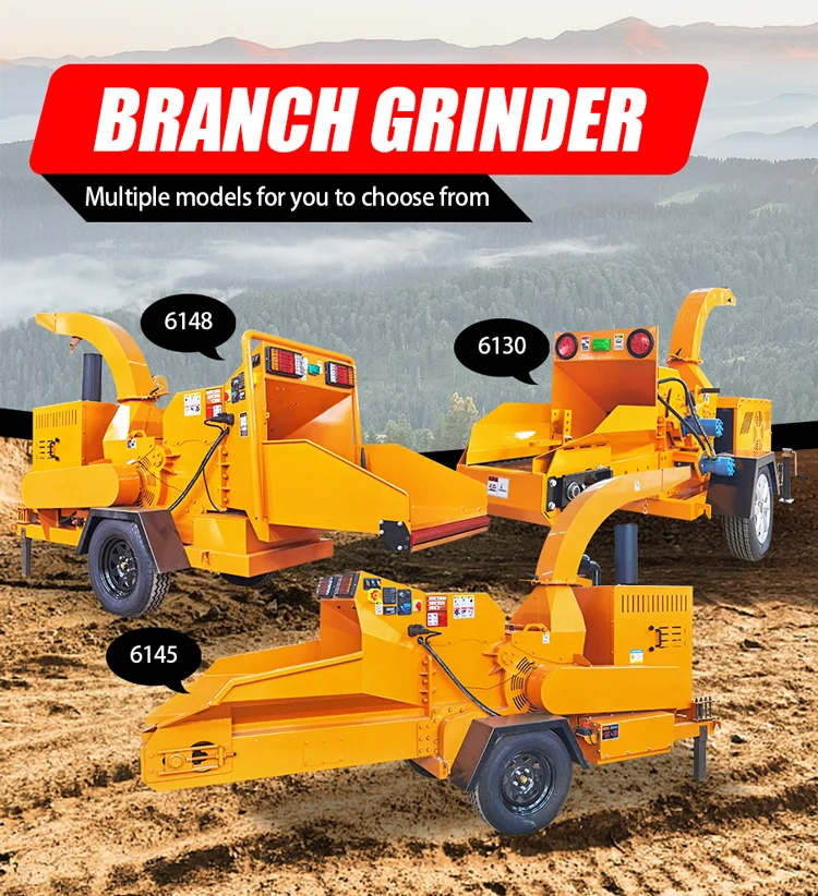 Sharp Chain Chipper Free Shipping Mobile Diesel Engine Wood Chipper Shredder Portable Tree ...