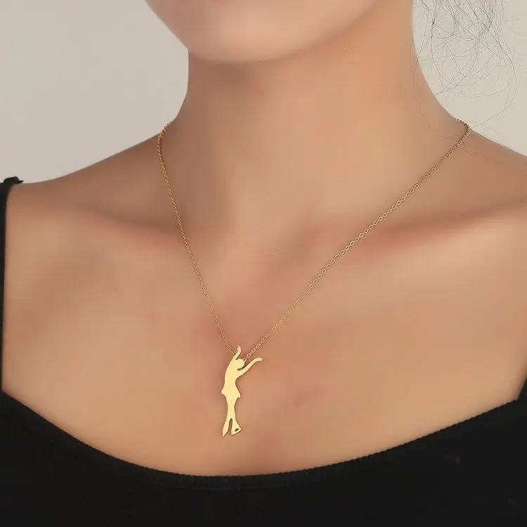 Elegant Female Figure Skater Necklaces 