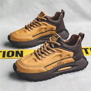 Trendy Men's Winter Casual Shoes with Height Increasing Soft Bottom Niche Personalized  Lace-Up Closure Multicolor