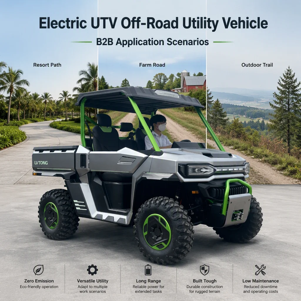Vehículo Utilitario Eléctrico 4x4 con Tracción en las Cuatro Ruedas, de Alta Velocidad (75-100 km/h), con Plataforma de Carga para Obras de Construcción