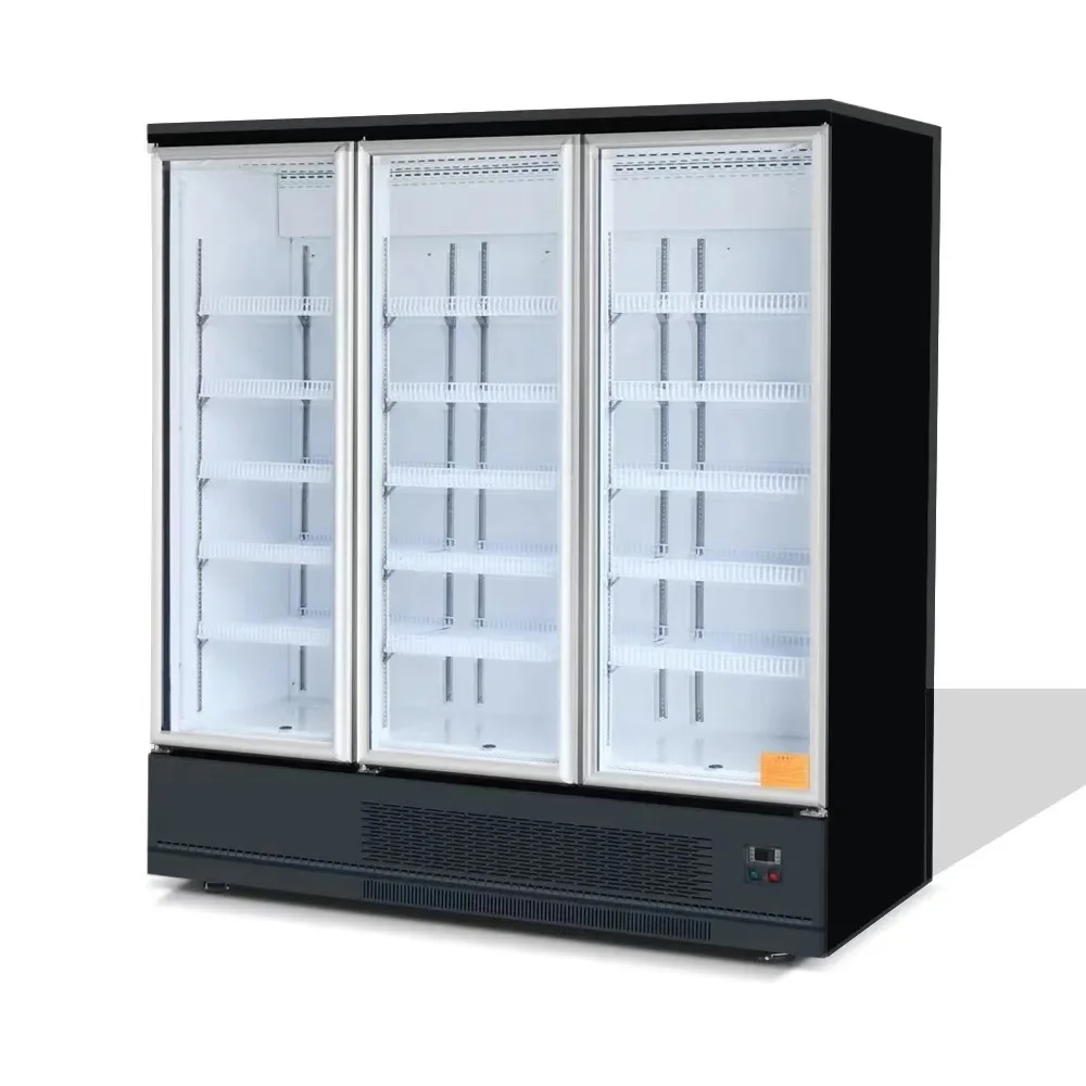 Freezer with Air-Cooled Display Drinks Fridge Compressor Glass Door for Supermarket Fridge Use for Ice Cream