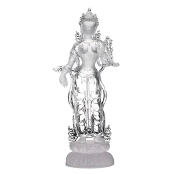 Glass Whiteness Home Crafts Buddha Hall Desktop Offerings Decoration Tantric Buddha Statue Customized Standing Statue