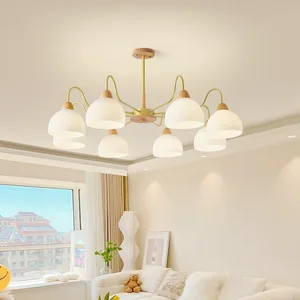 JACKSUN Living Room Pendant Lamp Persimmon-Shaped Light Nordic Minimalist Dining Light Wood Vintage Creative Bedroom Lighting