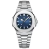 10 Cassa in acciaio inossidabile argento Quadrante blu