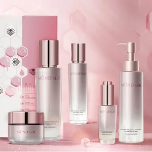 Oem Luxury Organic Face Care Set Moisturizing Skin Care Coréen Cleansing Foam Toner Serum Cream Rose Brightening Skin Care Set