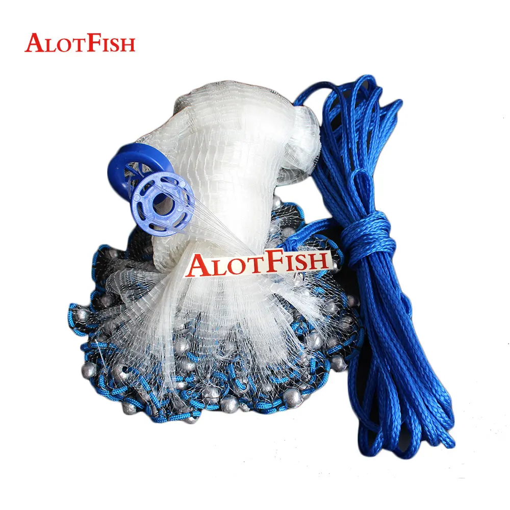 Cast Net 3ft 4ft 5ft 6ft 3/8"inch American Style Drawstring Throwing  Casting Fishing Net