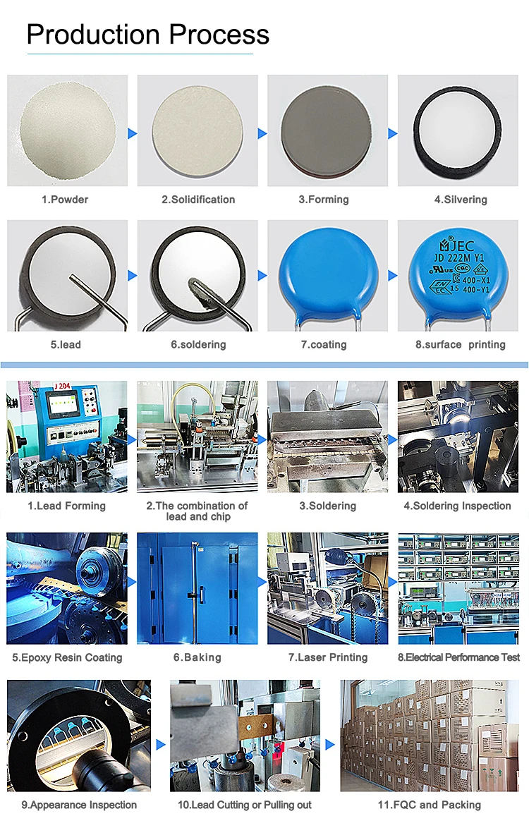 Safety Y Ceramic Capacitor JEC 400V 1000pf 20% Through Hole for Office & Electronic Equipment