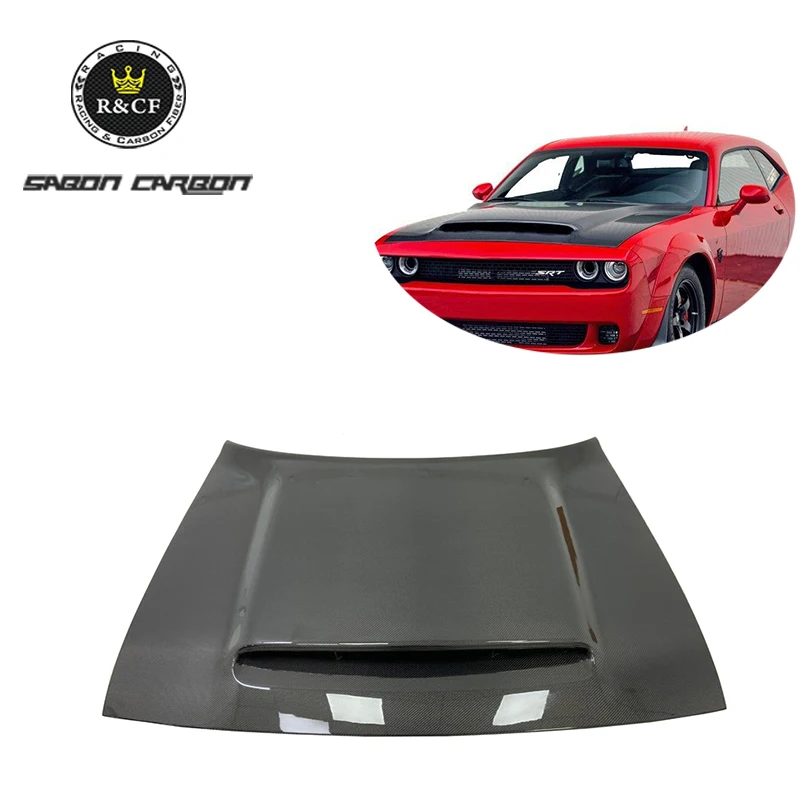 Demon Style Carbon Fiber Engine Hood Bonnet For Dodge Challenger 2015+