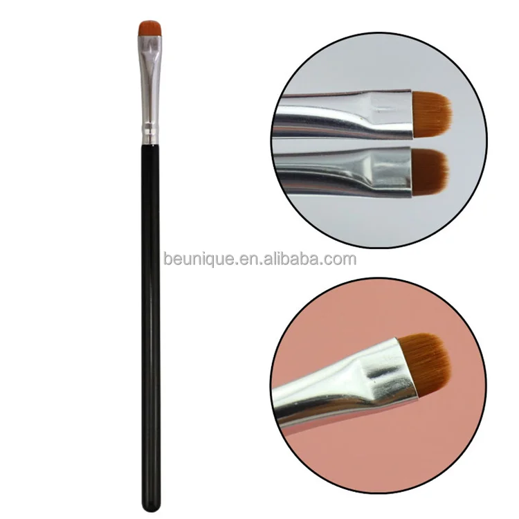Black Brow Makeup Brush Set Concealer Eyeliner Ultra Thin White Single Private Label Large Flat Concealer Brush For Eyebrows