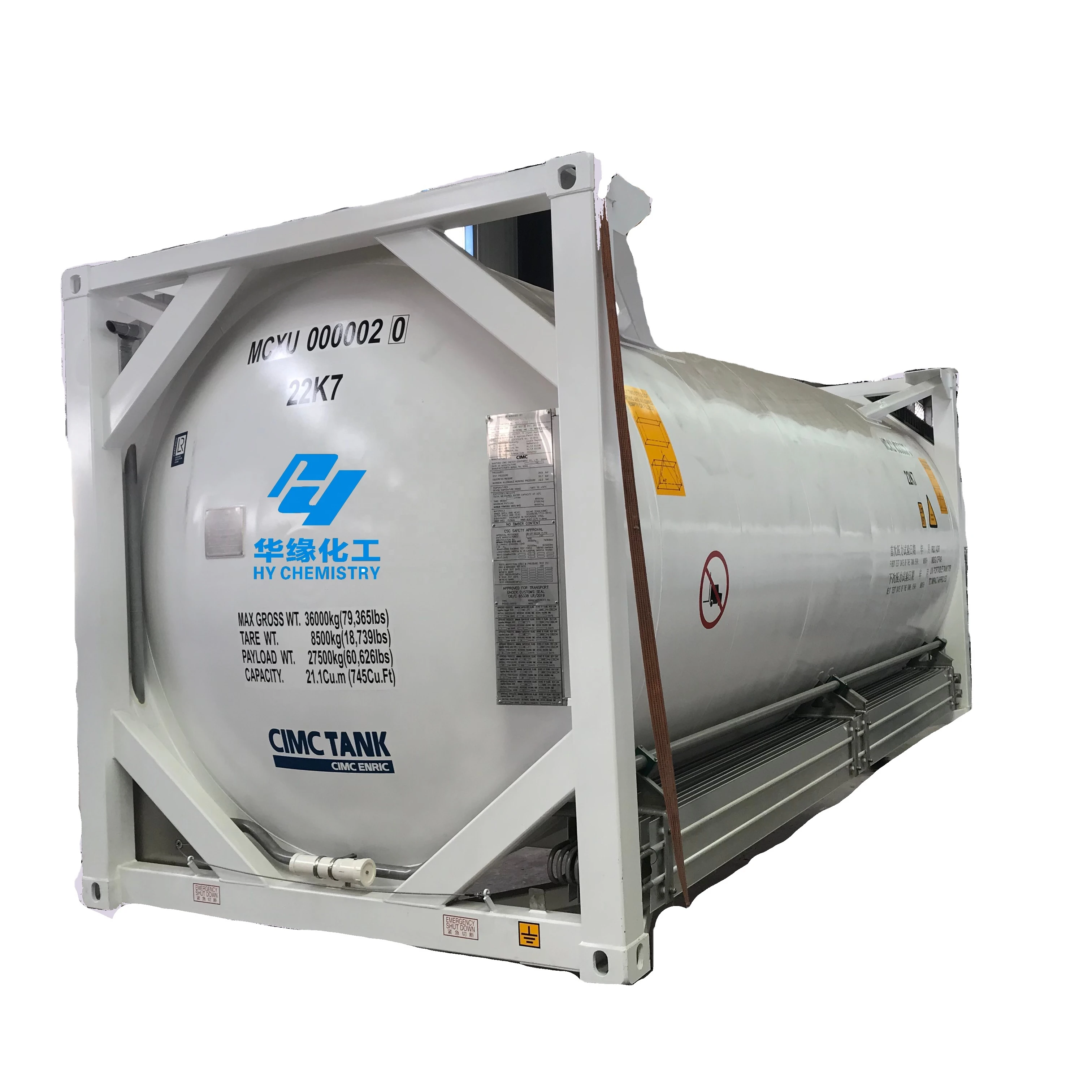 Cryogenic Liquid N2O/Lar/LCo2/LNG Storage Tank ISO Tank Container ASME T75