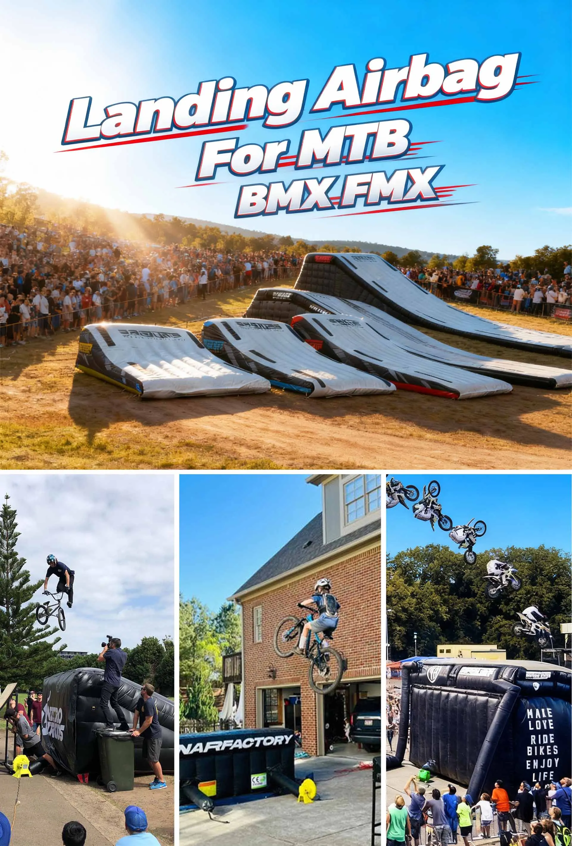 Bmx Inflatable Ramp Small Size Inflatable Landing Airbag Ramp Bmx Fmx Mtb Freestyle Large ...