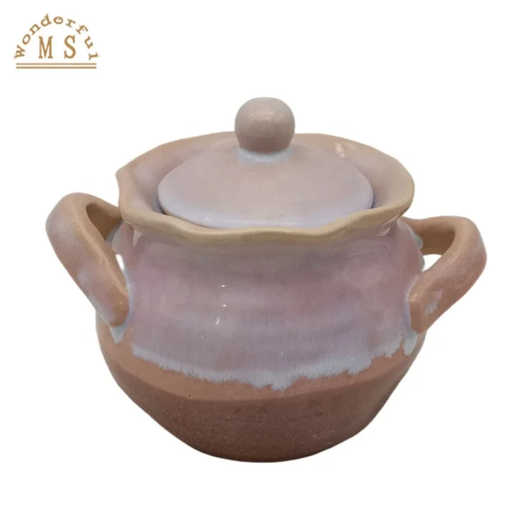 LFBG New Gift Craft Nordic Ceramic Teapot Tea Cup Set  Storage Pot Tea pot from Reactive Glazed Stoneware Material for Homeware