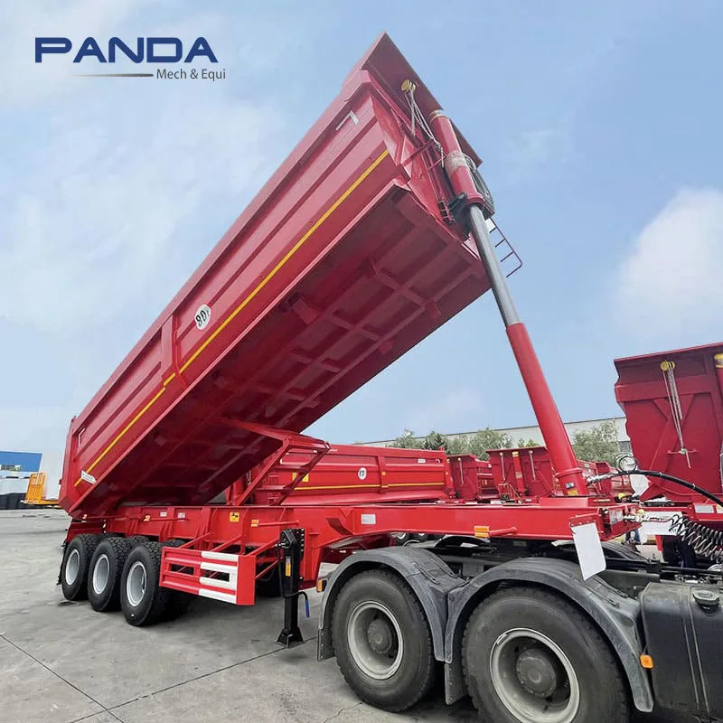 セミトラックトレーラー油圧3軸70 t 80ton砂利ダンプドバイ