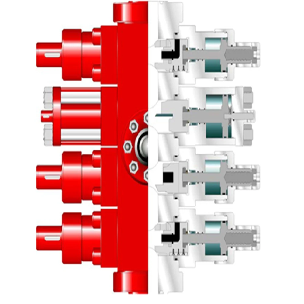Four RAM BOP High Pressure Blowout Preventer for Oilfield Coiled Tubing 10000PSI-15000PSI Iron Casting for Well Drilling