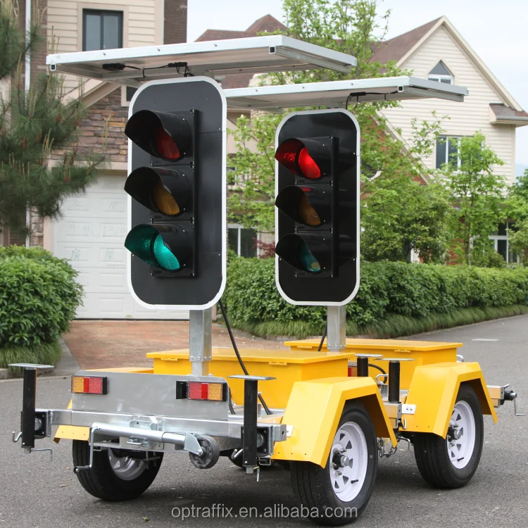 Smart Temporary LED Light Solar Portable Traffic Signal with Trailer