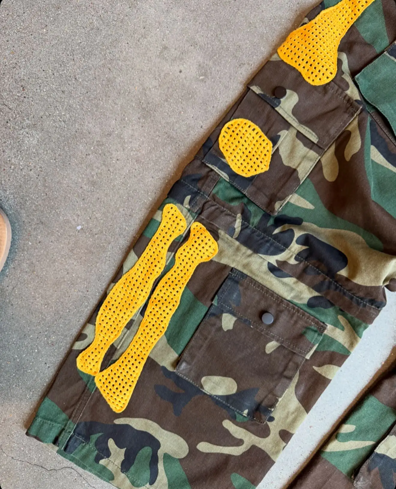 Vintage Custom Designer Embroidered Cargo Side Pocket Rubber Print Straight Men's Detachable Sweatpants gallery 4
