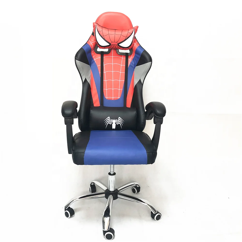 Reclining Customize Embroidery logo Gaming Chair Racing Ergonomic Design Modern Linkage Armrest Spiderman Office Chair for Kids