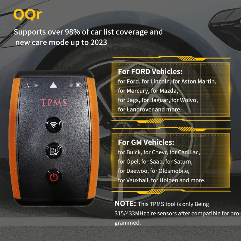QQr TPMS Diagnostic Tool TPMS Bluetooth Tool DAM100 Programmer Activate Read Program Relearn