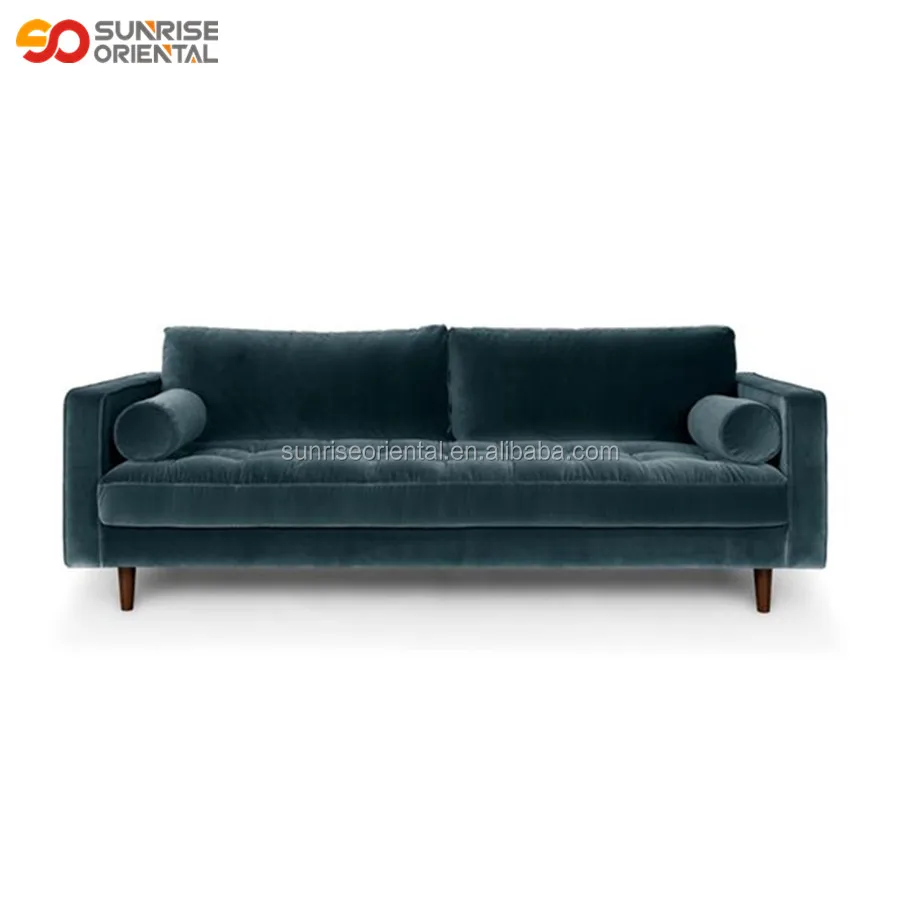 Современный синий бархатный диван chesterfield