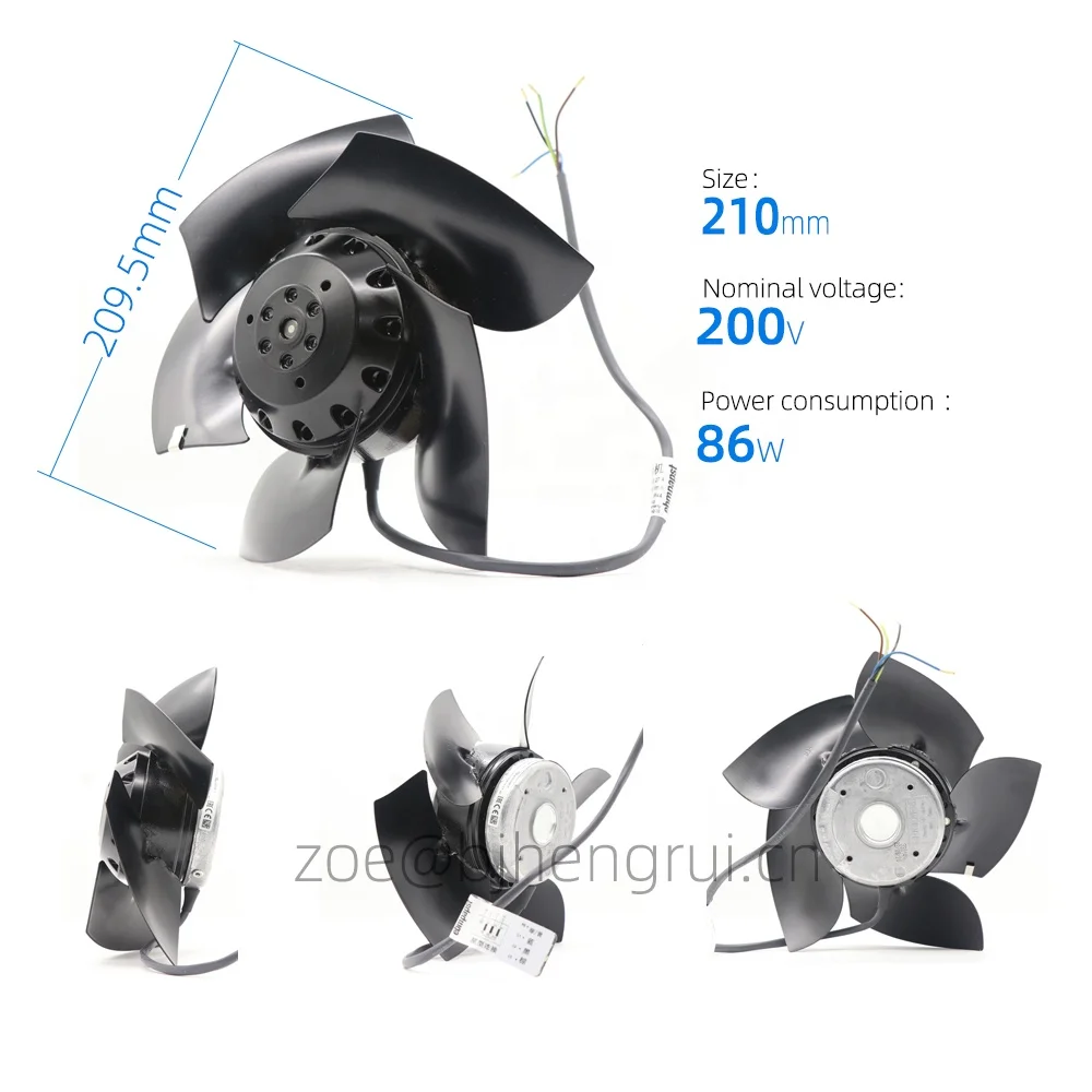 ebmpapst A2D210-AB10-05 IP44 480V AC Axial Cooling Exhaust Fans Price Ball Bearing for Siemens Servo Spindle Motor
