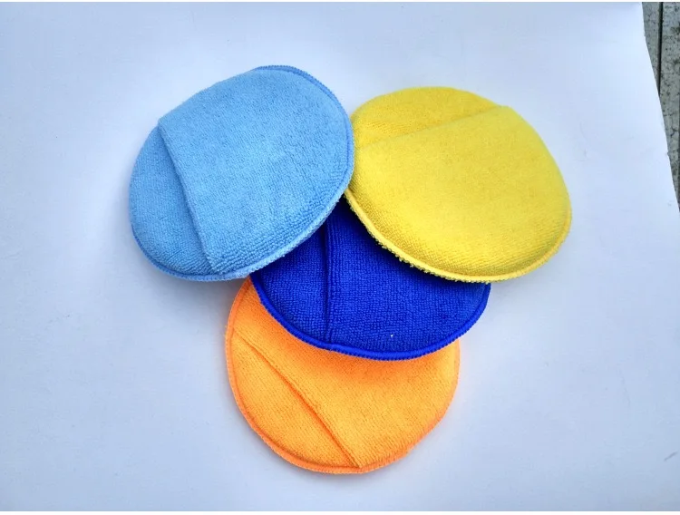 Ультра мягкая микрофибра для мытья автомобиля аппликатор воска круглая губка депиляции с карманом пальцев нанесения восковой буфера