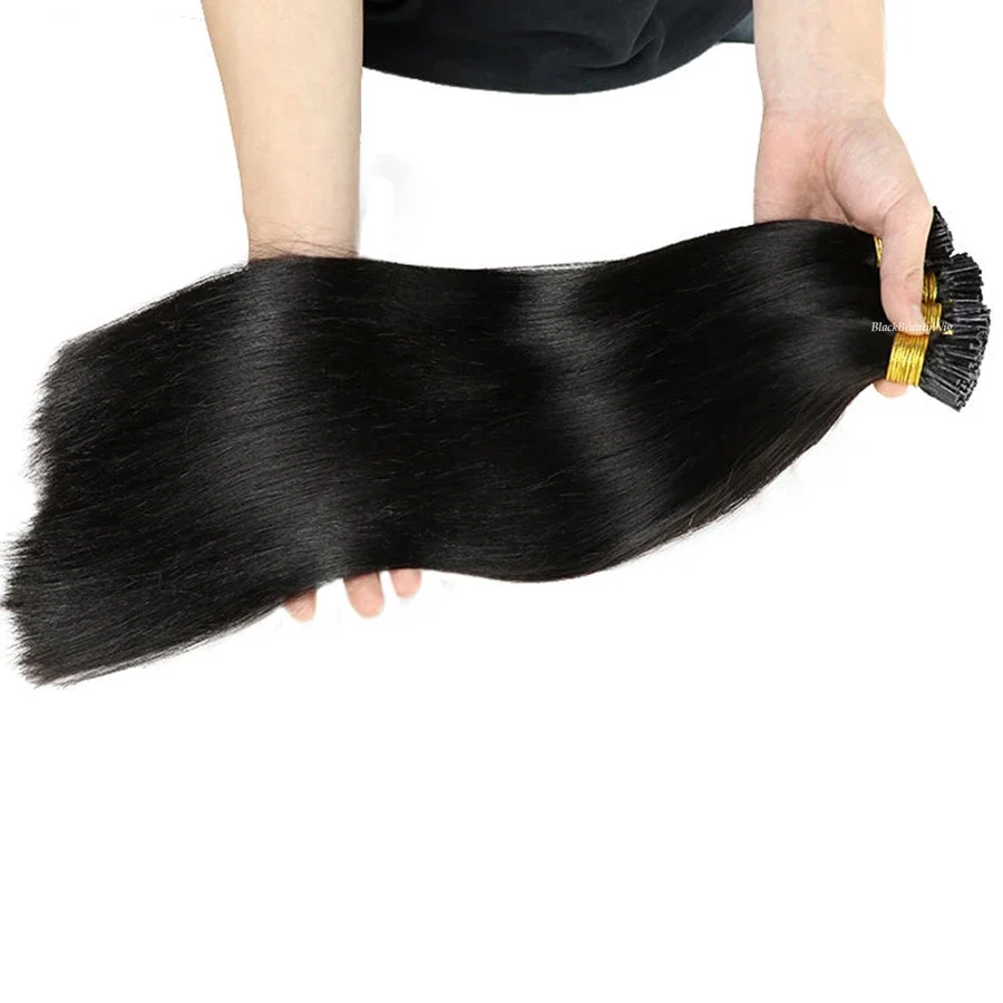Extensions capelli umani i-tip brasiliani remy lisci_voghion.com
