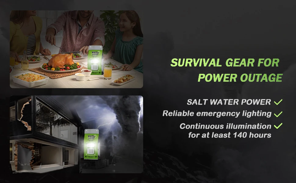 Salt Water Light, Portable Camping Lamp LED Light, No Battery Emergent Light For Outdoor Activities, Emergency Lights Outdoor Waterproof Lamps Reusable For Night