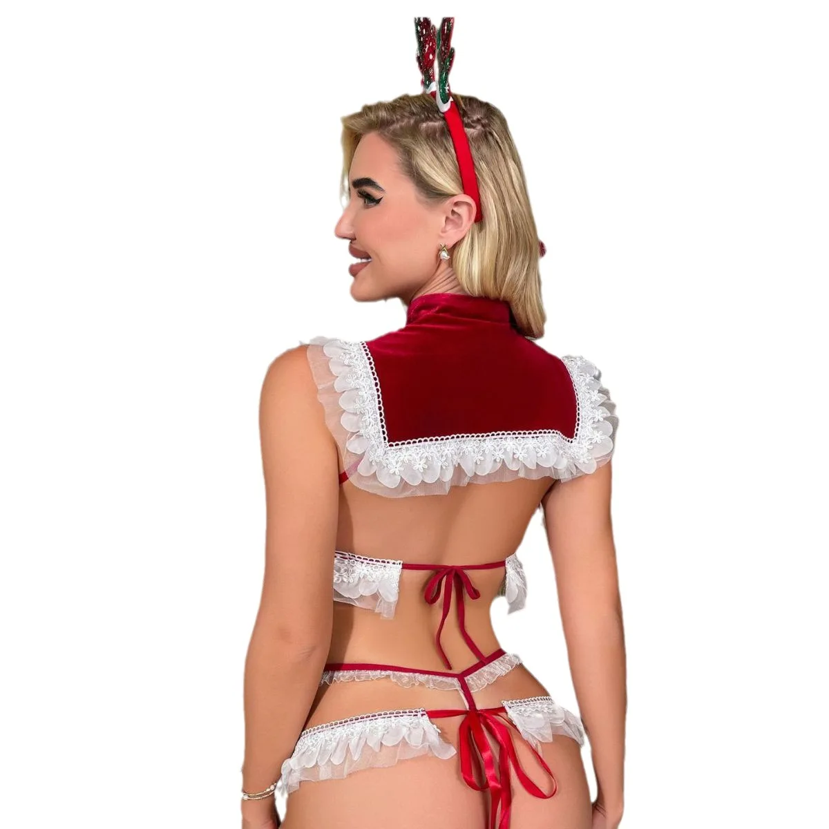 Christmas Theme Sexy Underwear Bra Top Sexy Lingerie 3 Pieces Set Women Sexy Lingerie Underwear%